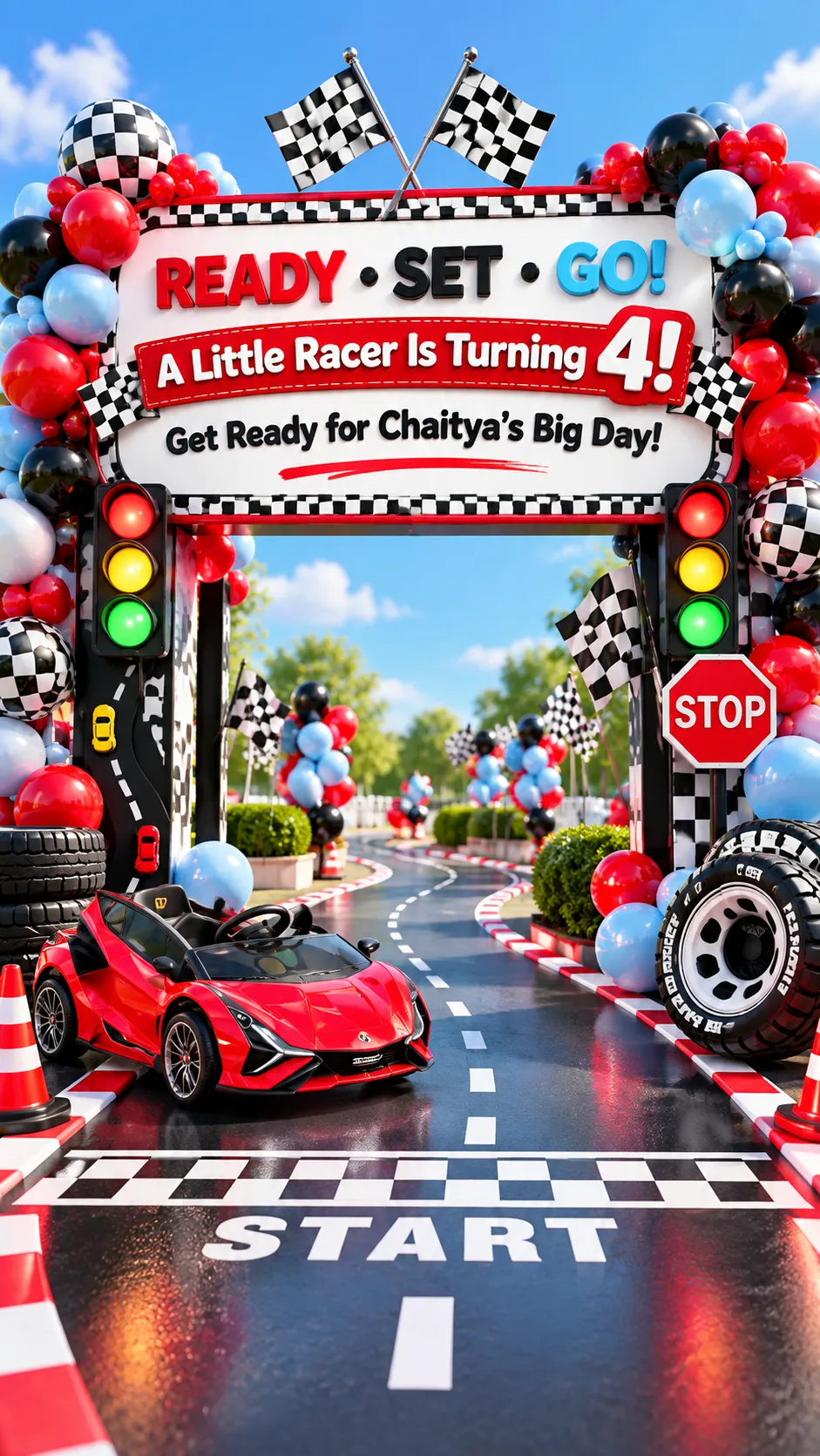 Personalised Car Theme Birthday Invitation Video