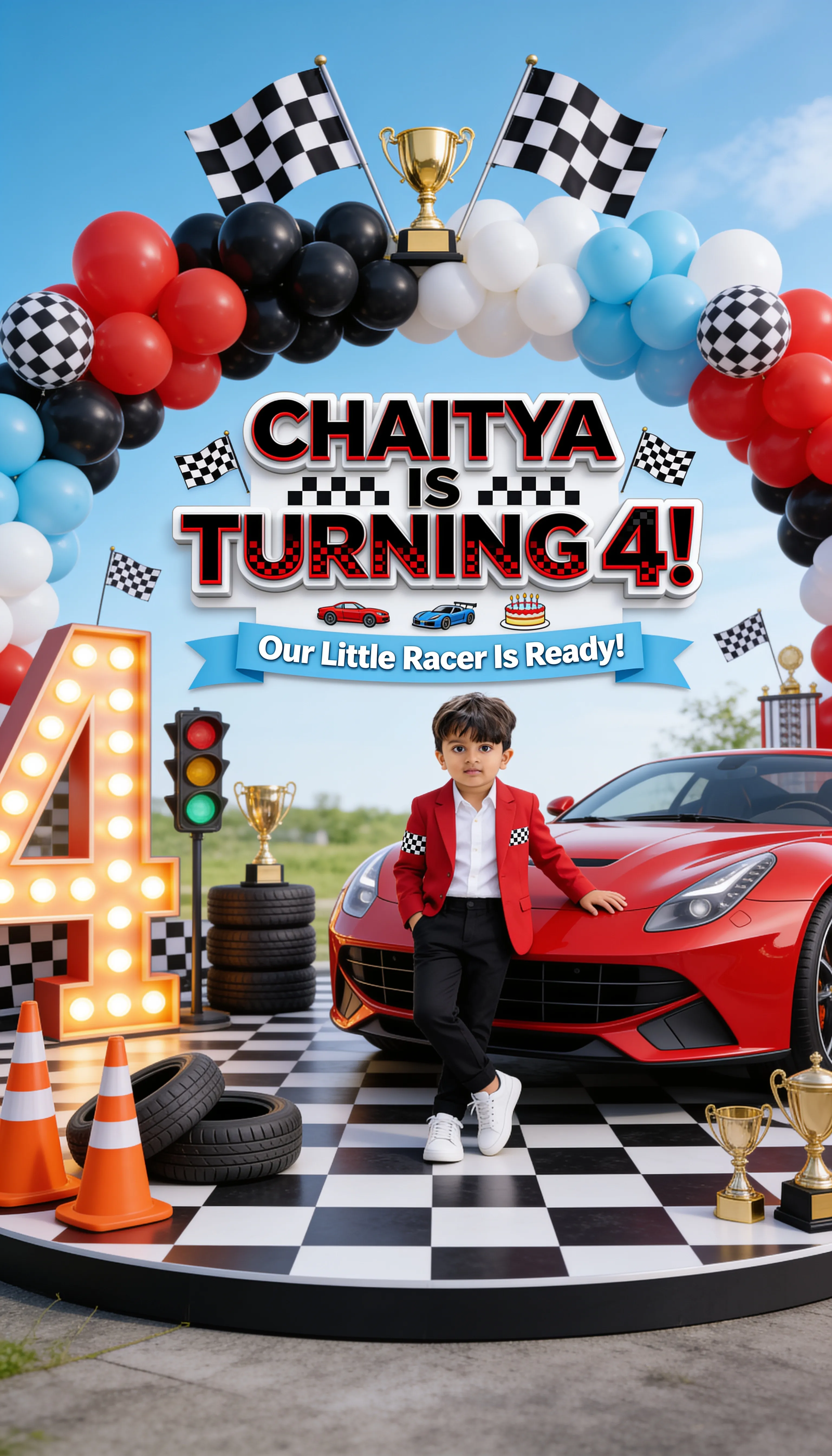 Personalised Car Theme Birthday Invitation Video Alternate