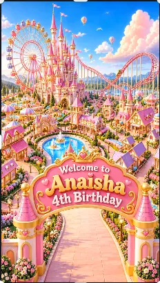 Personalised Disney Princess Theme Birthday Invitation Video Alternate