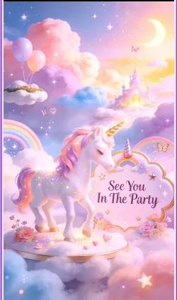 Unicorn Birthday Invitation Video | Magical Kids E-Invite | DBI-7 Alternate