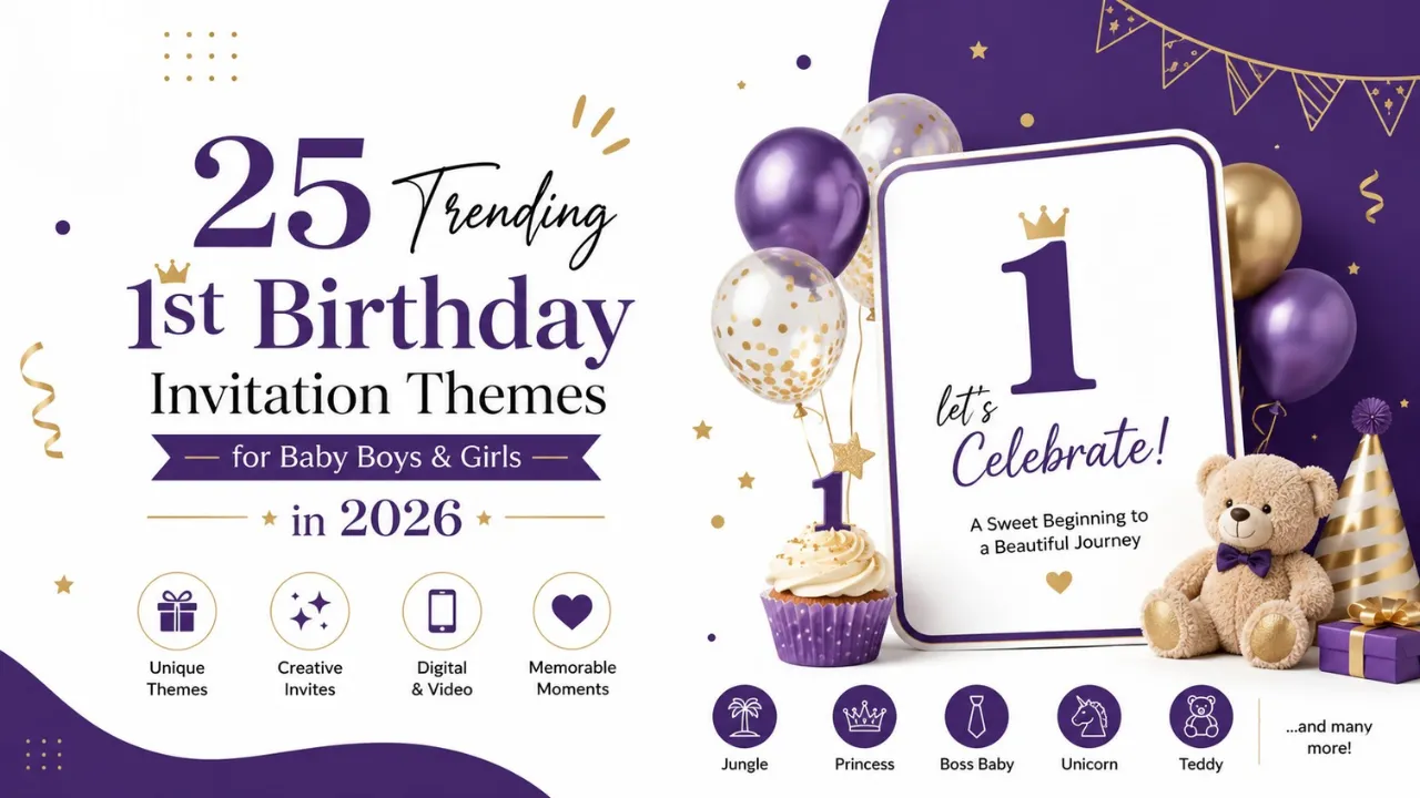 25 Trending 1st Birthday Invitation Themes for Baby Boys & Girls in 2026