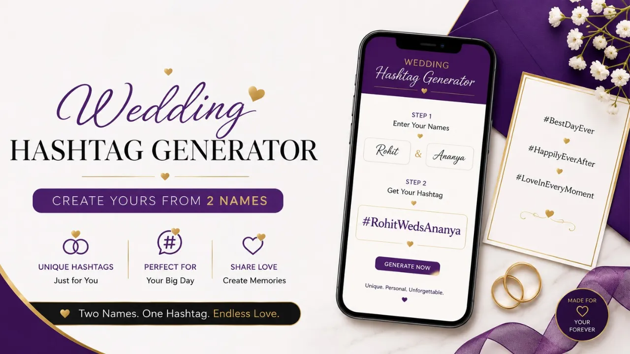Wedding Hashtag Generator: Create Yours from 2 Names