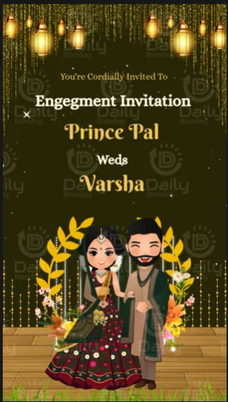 Dark Floral Night Sky Theme Engagement Invitation Video | Elegant Digital Invite |DBI 07 Alternate